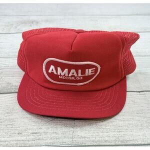 Vintage Amalie Motor Oil Hat Snapback Hat Mesh Trucker Gas Oil Automotive 90s